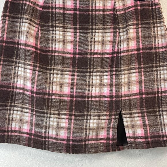 FOREVER21 Women's Plaid Side Slit Mini Skirts Size M, (2 Mini Skirts) - Picture 4 of 15
